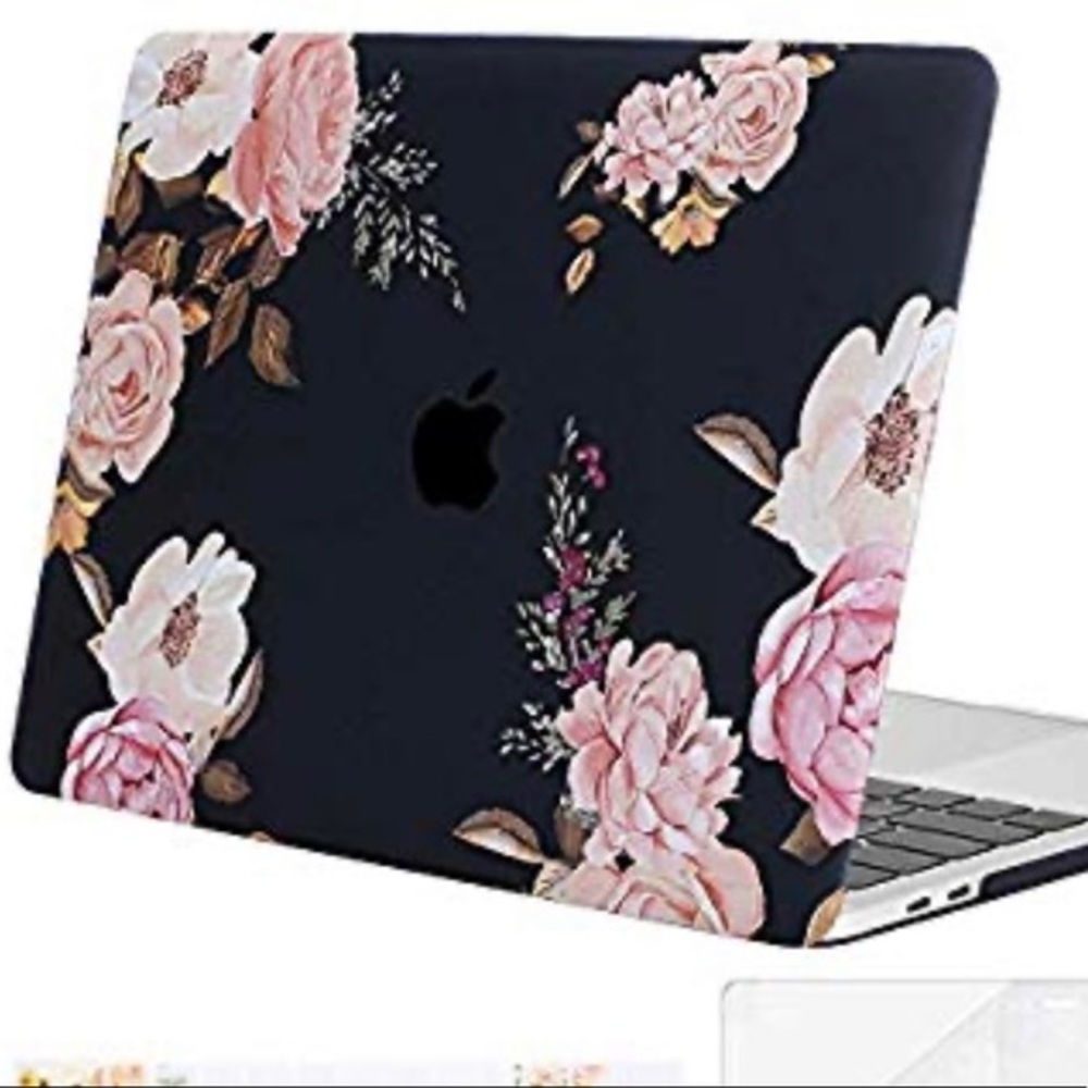 COPY - Black Floral Mac Book Cover- Skin